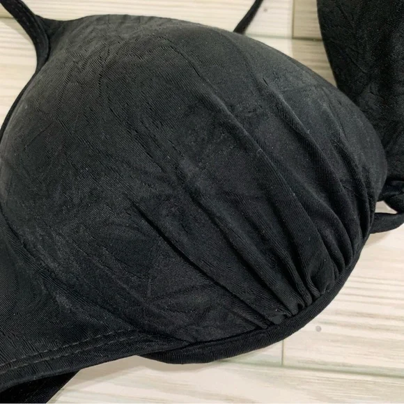 Athena Bra Style Bikini Top No Bottoms Size 10 Black - Picture 2 of 3